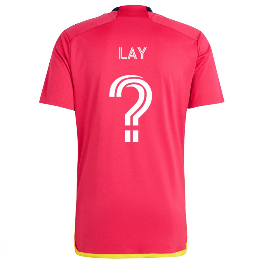 Vyrai Mikey Lay #0 Raudona Melyna Namų Marškinėliai 2024/25 T-Shirt