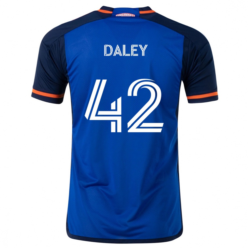 Vyrai Amir Daley #42 Mėlyna Balta Namų Marškinėliai 2024/25 T-Shirt