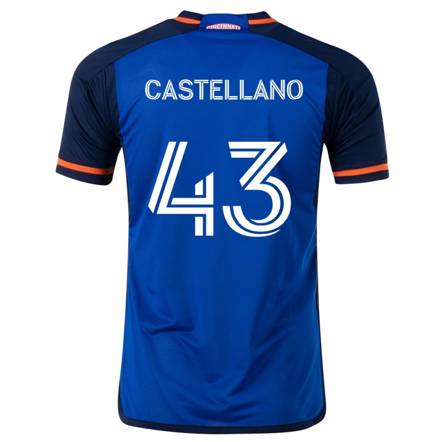 Vyrai Jesús Castellano #43 Mėlyna Balta Namų Marškinėliai 2024/25 T-Shirt