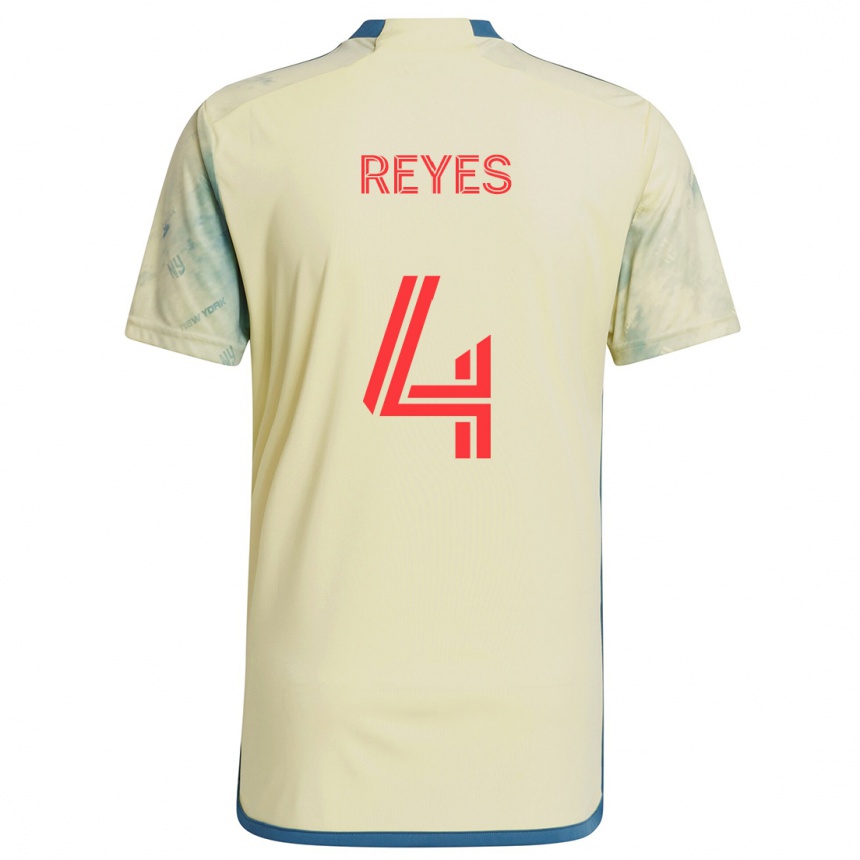 Vyrai Andrés Reyes #4 Geltona Raudona Mėlyna Namų Marškinėliai 2024/25 T-Shirt