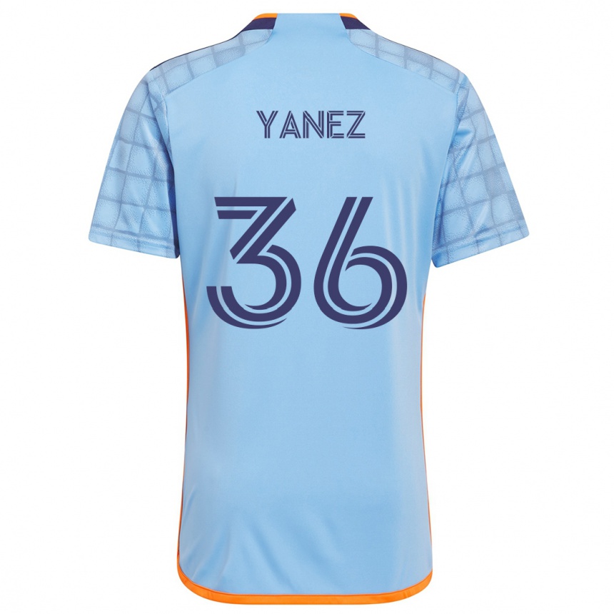 Vyrai Zidane Yañez #36 Mėlyna Oranžinė Namų Marškinėliai 2024/25 T-Shirt