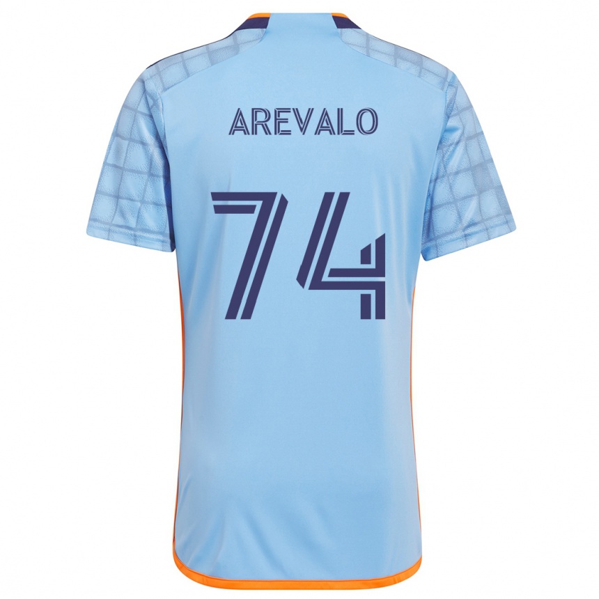 Vyrai Ronny Arévalo #74 Mėlyna Oranžinė Namų Marškinėliai 2024/25 T-Shirt