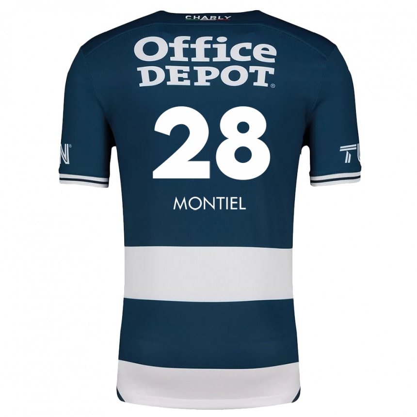 Vyrai Elías Montiel #28 Mėlyna Balta Namų Marškinėliai 2024/25 T-Shirt