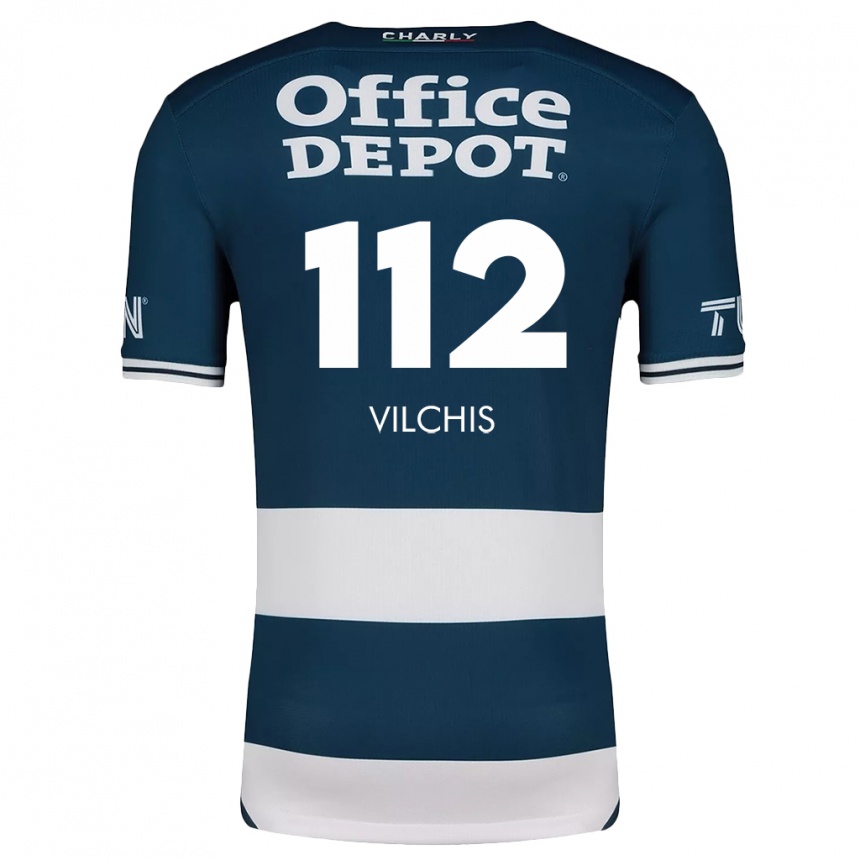 Vyrai Leonardo Vílchis #112 Mėlyna Balta Namų Marškinėliai 2024/25 T-Shirt