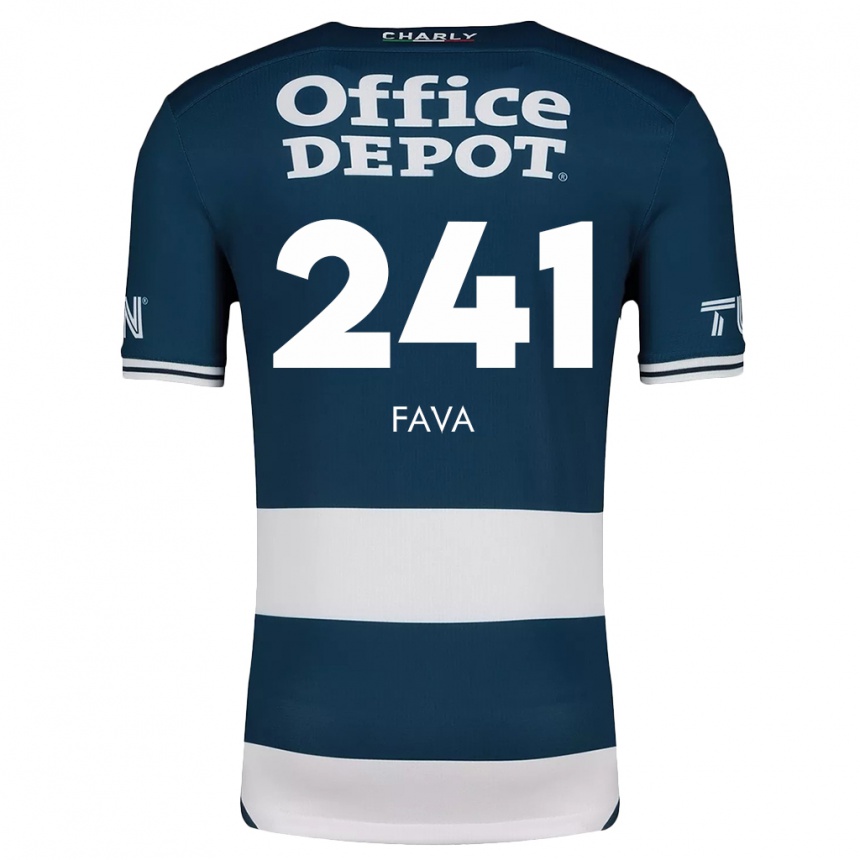 Vyrai Marco Fava #241 Mėlyna Balta Namų Marškinėliai 2024/25 T-Shirt