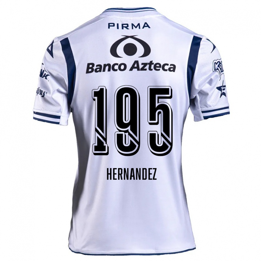 Vyrai Daniel Hernández #195 Balta Tamsiai Mėlyna Namų Marškinėliai 2024/25 T-Shirt