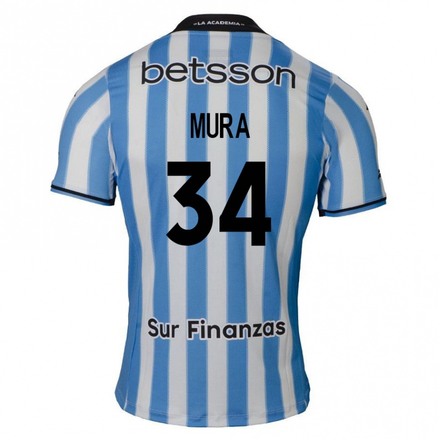 Vyrai Facundo Mura #34 Mėlyna Balta Juoda Namų Marškinėliai 2024/25 T-Shirt