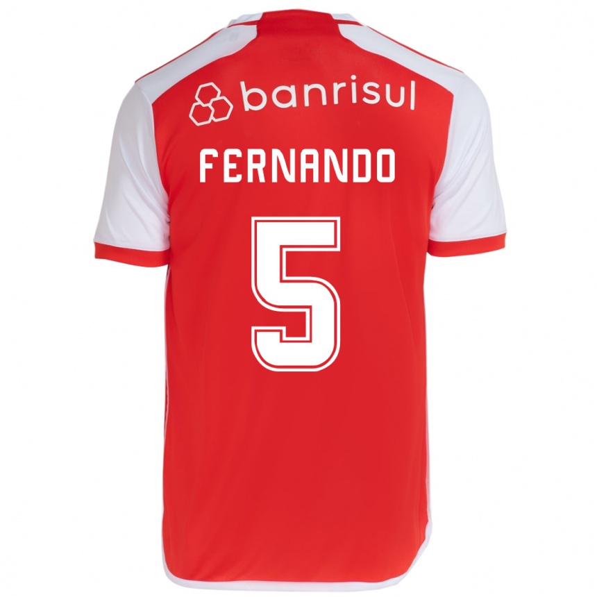 Vyrai Fernando #5 Raudona Balta Namų Marškinėliai 2024/25 T-Shirt