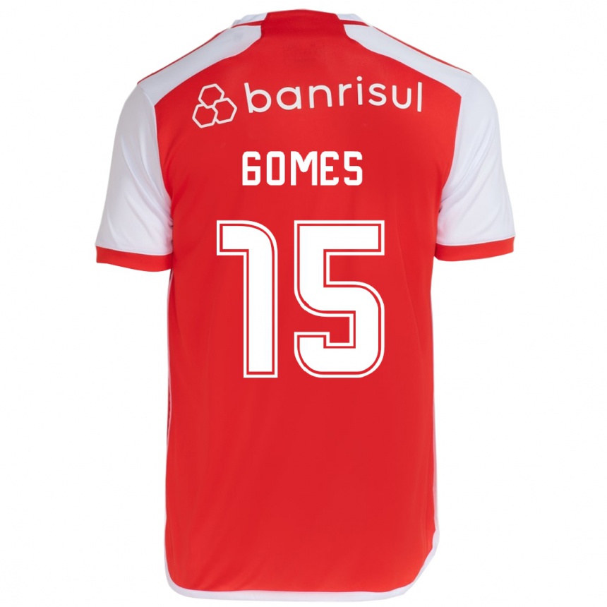 Vyrai Bruno Gomes #15 Raudona Balta Namų Marškinėliai 2024/25 T-Shirt