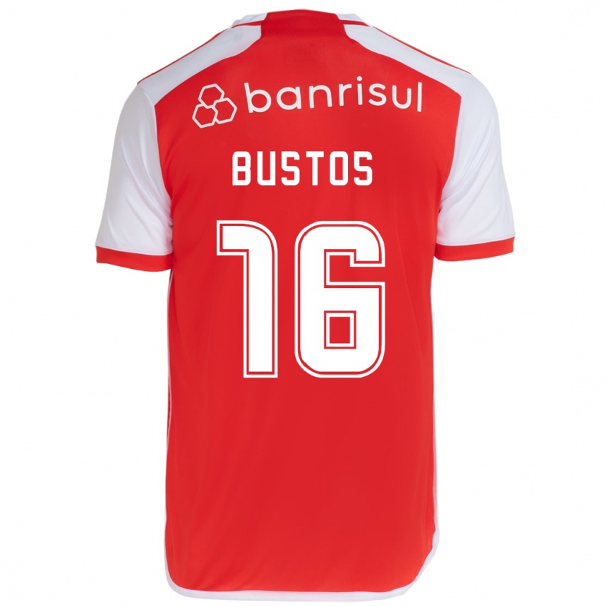 Vyrai Fabricio Bustos #16 Raudona Balta Namų Marškinėliai 2024/25 T-Shirt