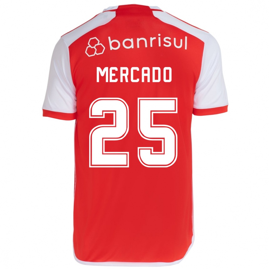 Vyrai Gabriel Mercado #25 Raudona Balta Namų Marškinėliai 2024/25 T-Shirt