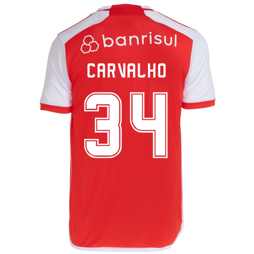 Vyrai Gabriel Carvalho #34 Raudona Balta Namų Marškinėliai 2024/25 T-Shirt