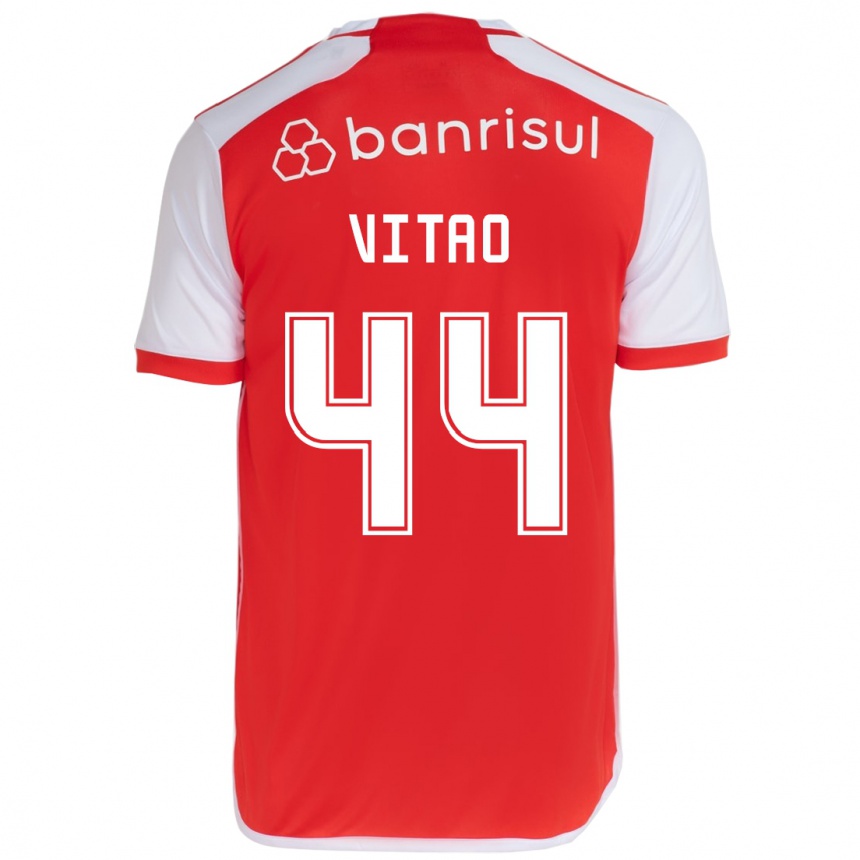 Vyrai Vitão #44 Raudona Balta Namų Marškinėliai 2024/25 T-Shirt