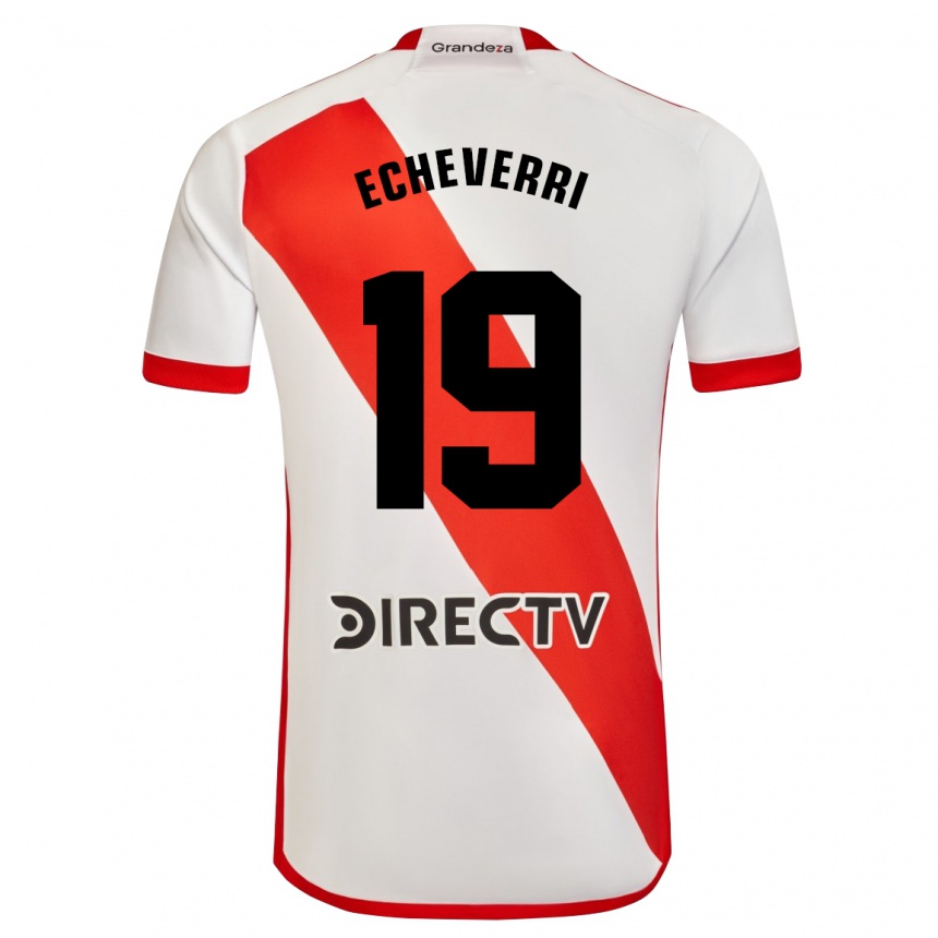 Vyrai Claudio Echeverri #19 Balta Raudona Namų Marškinėliai 2024/25 T-Shirt