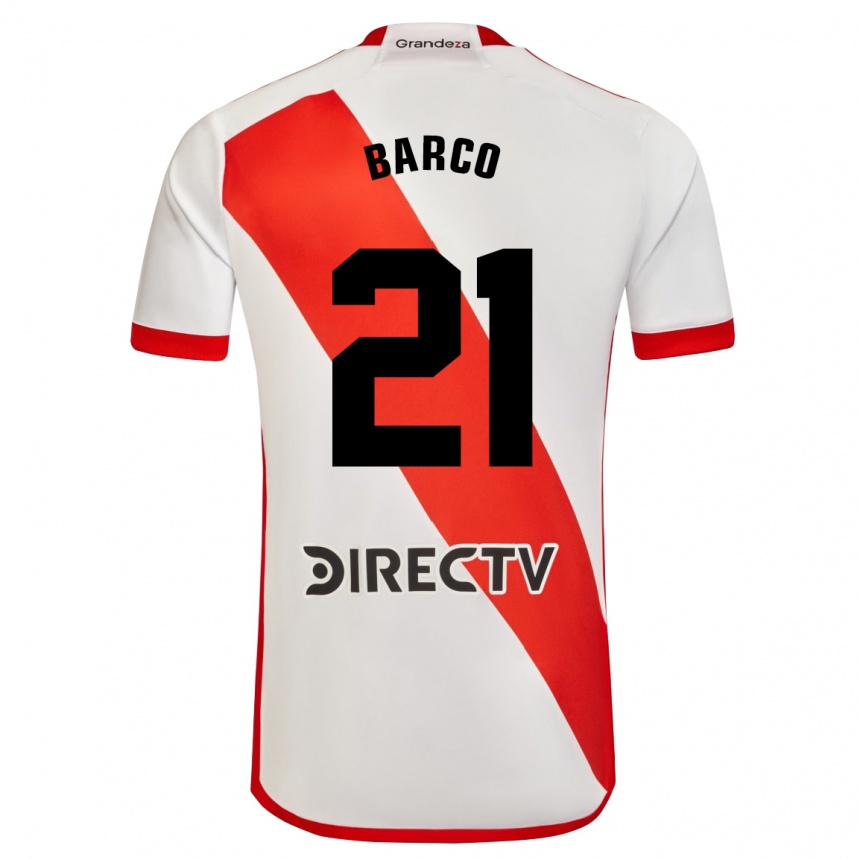 Vyrai Esequiel Barco #21 Balta Raudona Namų Marškinėliai 2024/25 T-Shirt