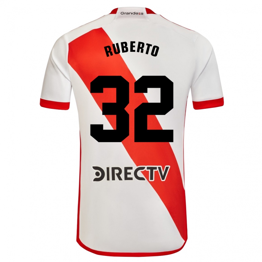 Vyrai Agustín Ruberto #32 Balta Raudona Namų Marškinėliai 2024/25 T-Shirt