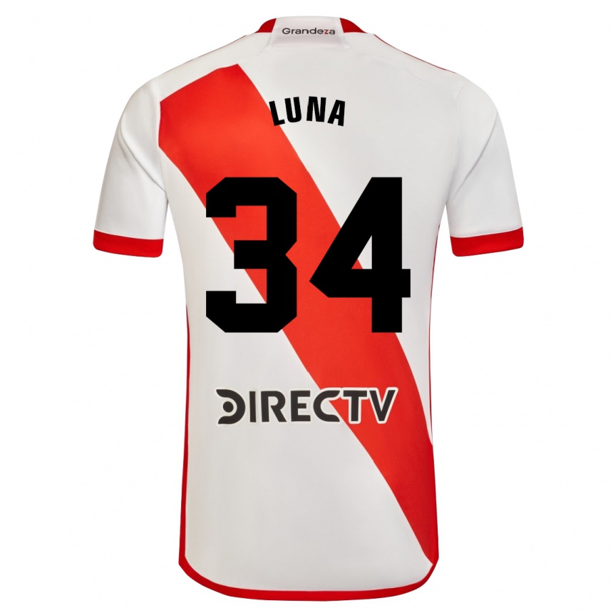 Vyrai Jonás Luna #34 Balta Raudona Namų Marškinėliai 2024/25 T-Shirt