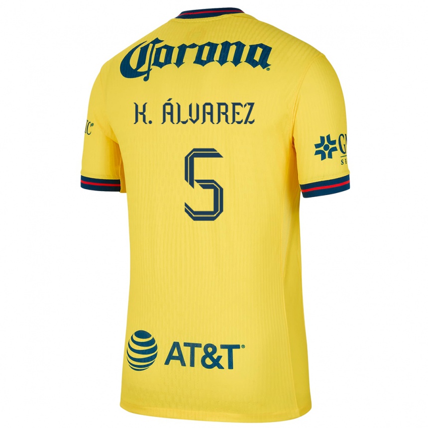 Vyrai Kevin Álvarez #5 Geltona Mėlyna Namų Marškinėliai 2024/25 T-Shirt