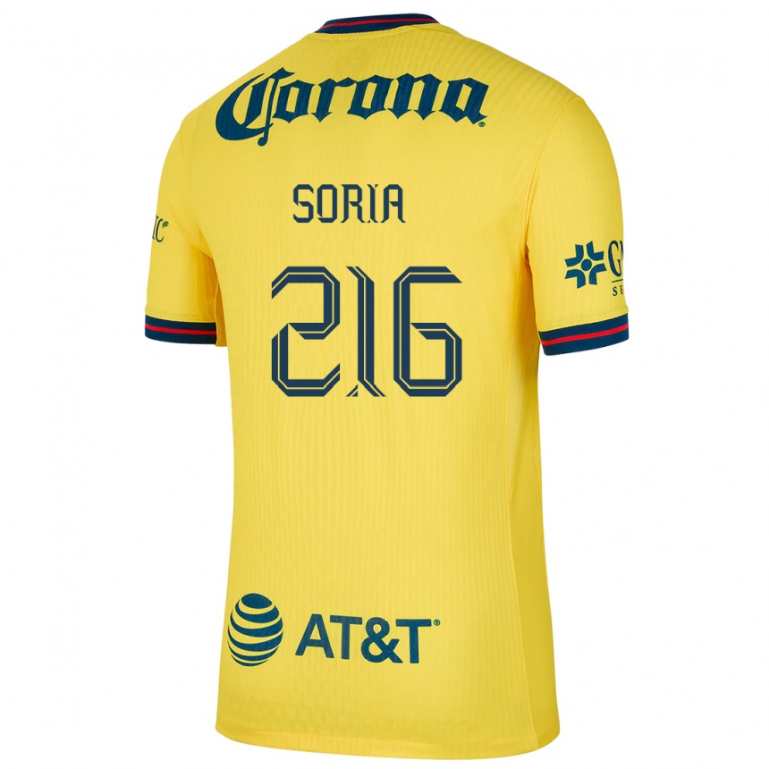 Vyrai Emiliano Soria #216 Geltona Mėlyna Namų Marškinėliai 2024/25 T-Shirt