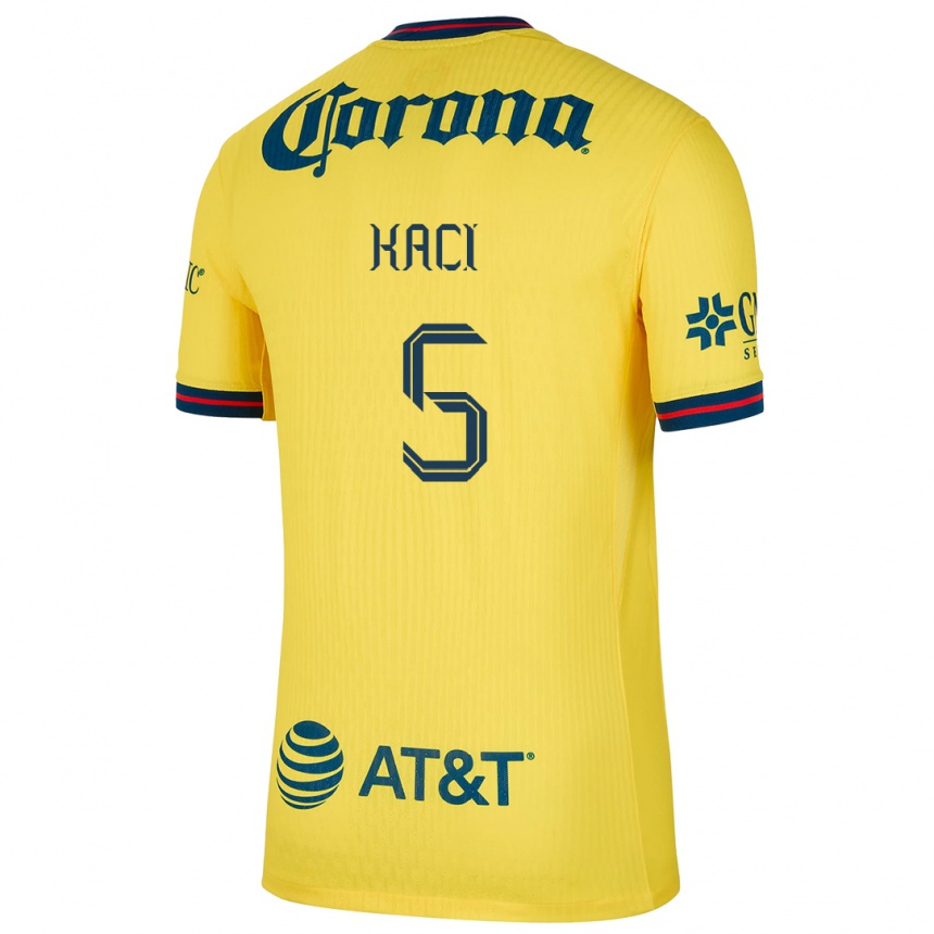 Vyrai Aurelie Kaci #5 Geltona Mėlyna Namų Marškinėliai 2024/25 T-Shirt