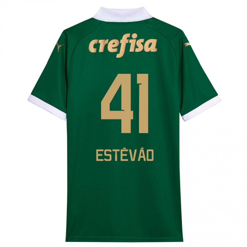 Vyrai Estêvão #41 Žalia Balta Namų Marškinėliai 2024/25 T-Shirt