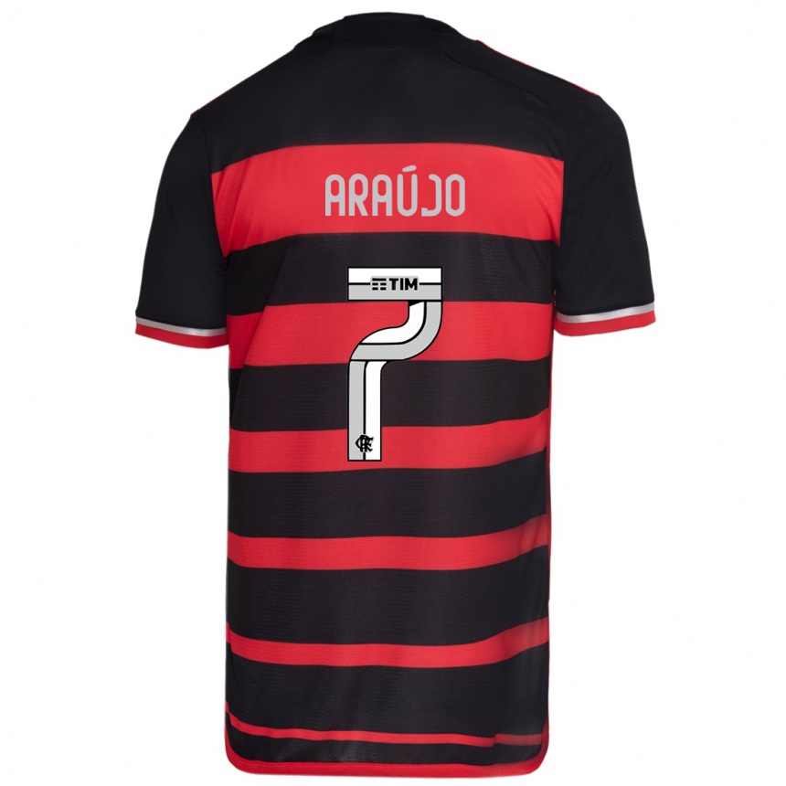 Vyrai Luiz Araújo #7 Raudona Juoda Namų Marškinėliai 2024/25 T-Shirt