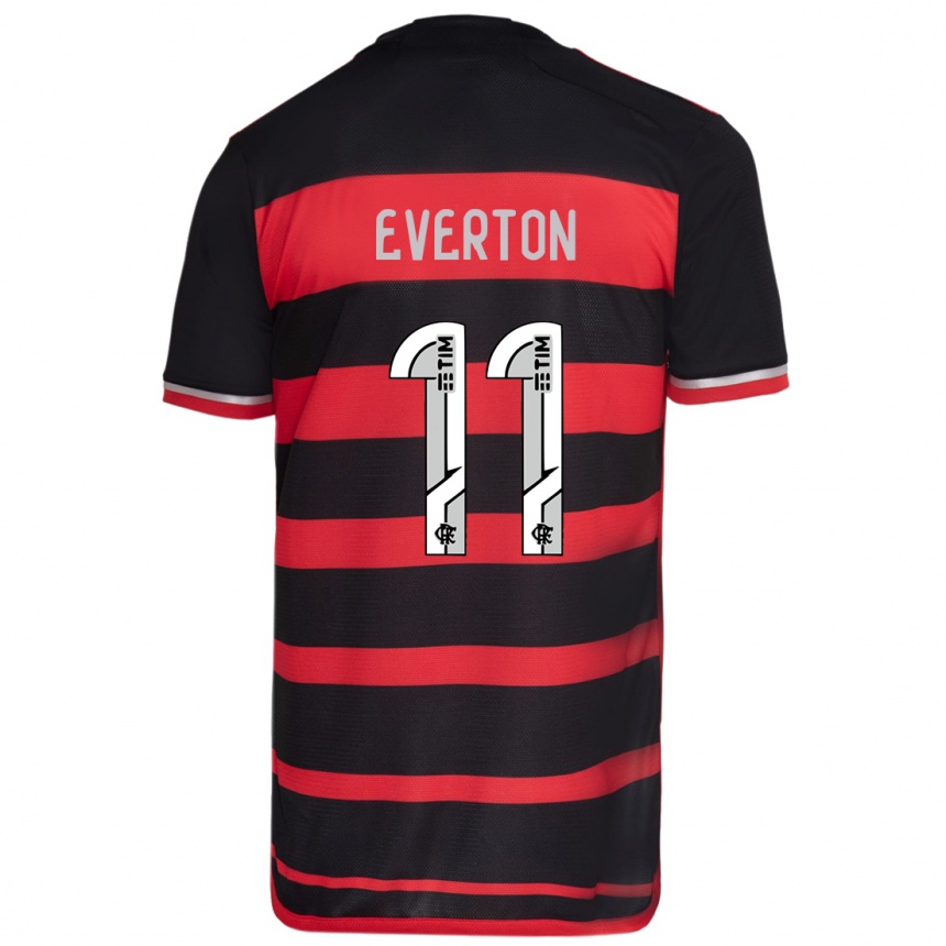 Vyrai Everton #11 Raudona Juoda Namų Marškinėliai 2024/25 T-Shirt