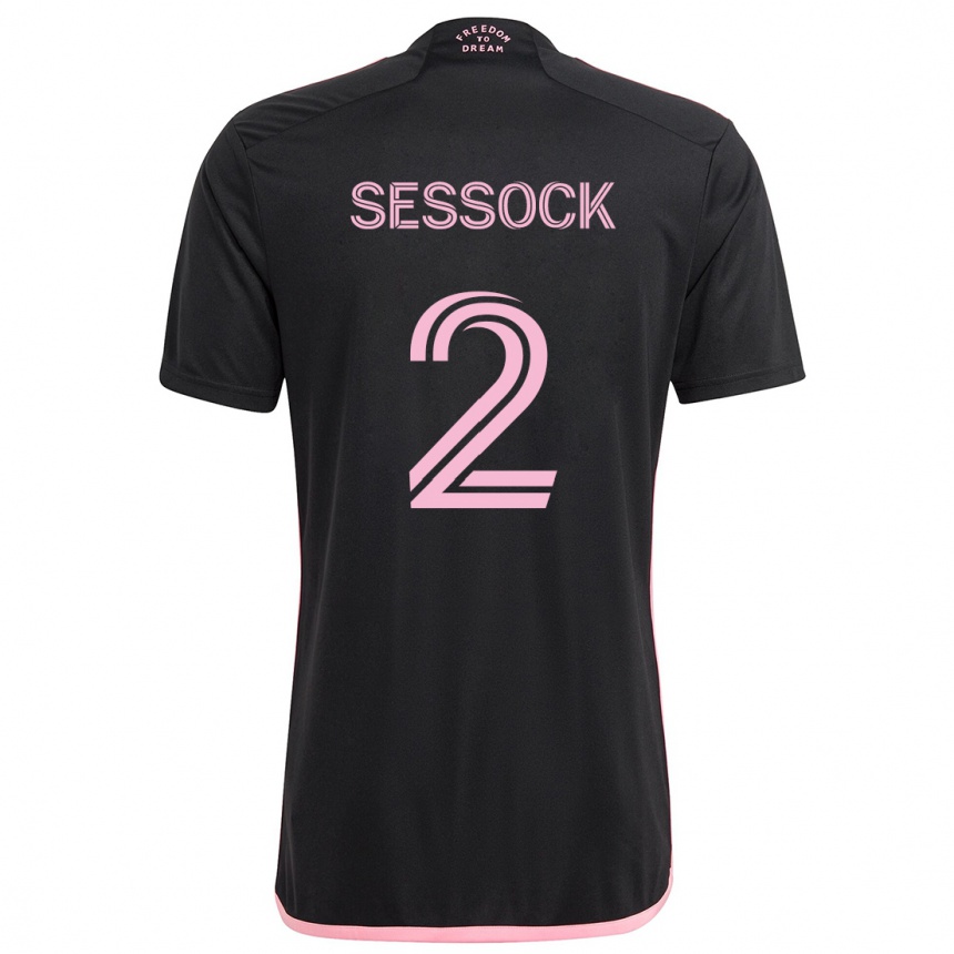 Vyrai Nykolas Sessock #2 Juoda Išvykos Marškinėliai 2024/25 T-Shirt