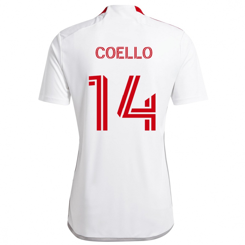 Vyrai Alonso Coello #14 Balta Raudona Išvykos Marškinėliai 2024/25 T-Shirt