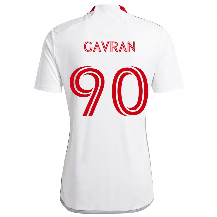 Vyrai Luka Gavran #90 Balta Raudona Išvykos Marškinėliai 2024/25 T-Shirt