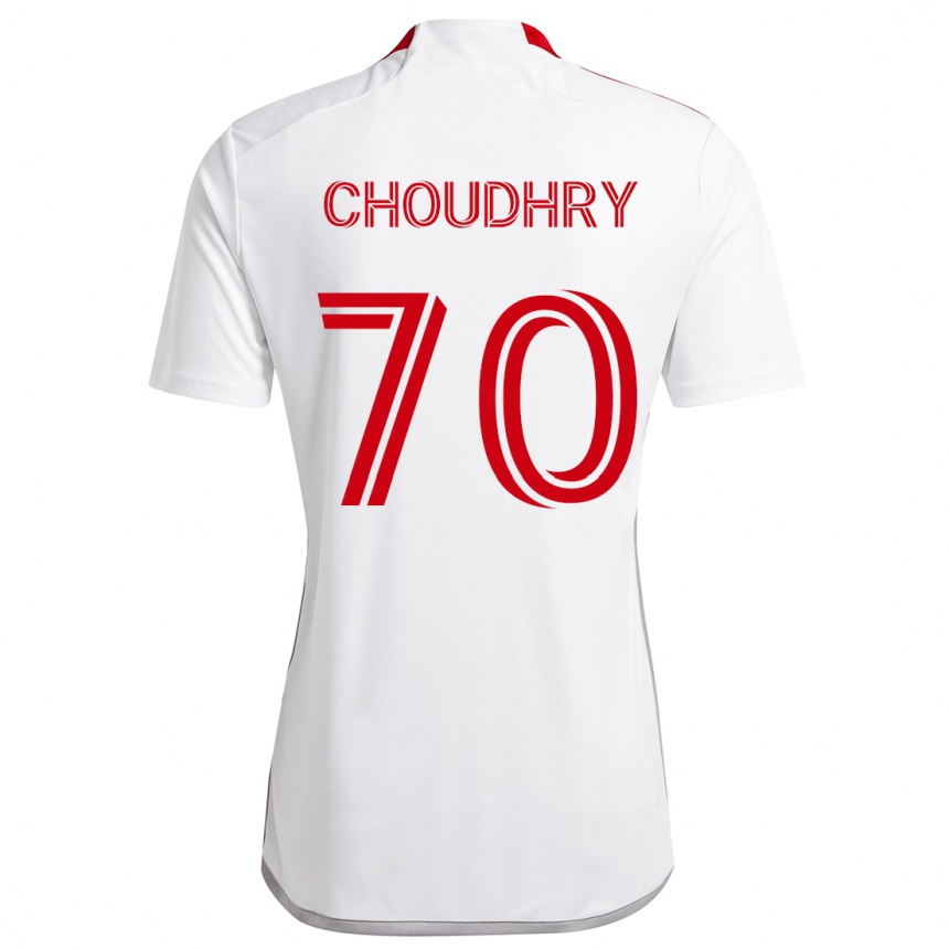 Vyrai Benjamin Choudhry #70 Balta Raudona Išvykos Marškinėliai 2024/25 T-Shirt