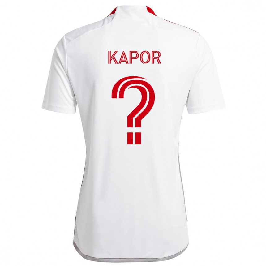 Vyrai Stefan Kapor #0 Balta Raudona Išvykos Marškinėliai 2024/25 T-Shirt