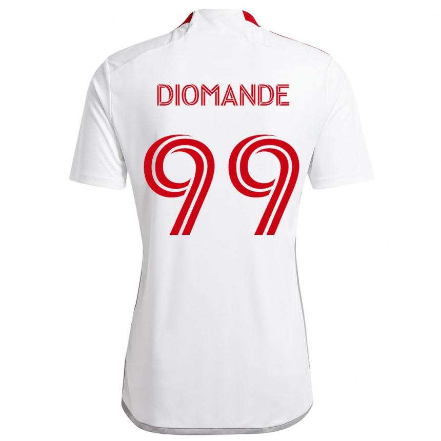 Vyrai Adama Diomande #99 Balta Raudona Išvykos Marškinėliai 2024/25 T-Shirt