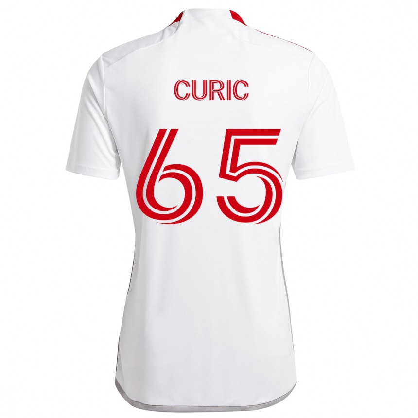 Vyrai Antony Curic #65 Balta Raudona Išvykos Marškinėliai 2024/25 T-Shirt