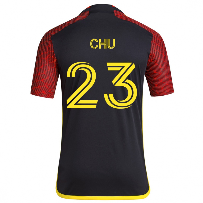 Vyrai Léo Chú #23 Raudona Juoda Išvykos Marškinėliai 2024/25 T-Shirt