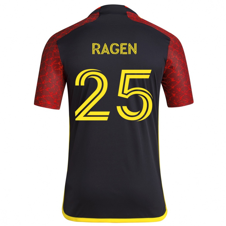 Vyrai Jackson Ragen #25 Raudona Juoda Išvykos Marškinėliai 2024/25 T-Shirt