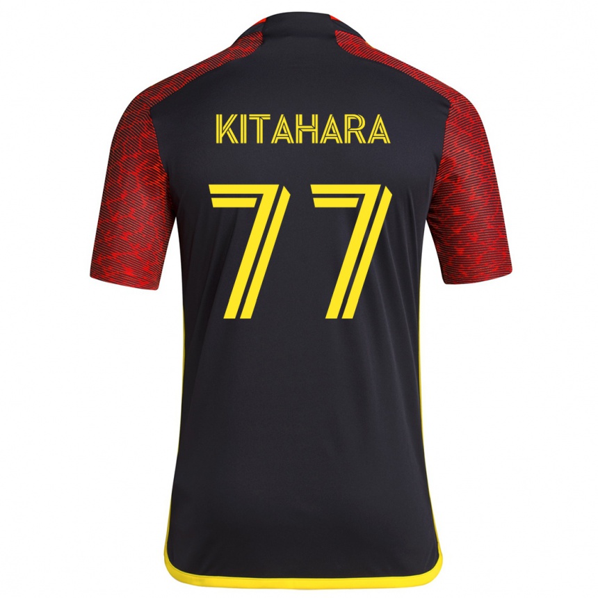 Vyrai Sota Kitahara #77 Raudona Juoda Išvykos Marškinėliai 2024/25 T-Shirt