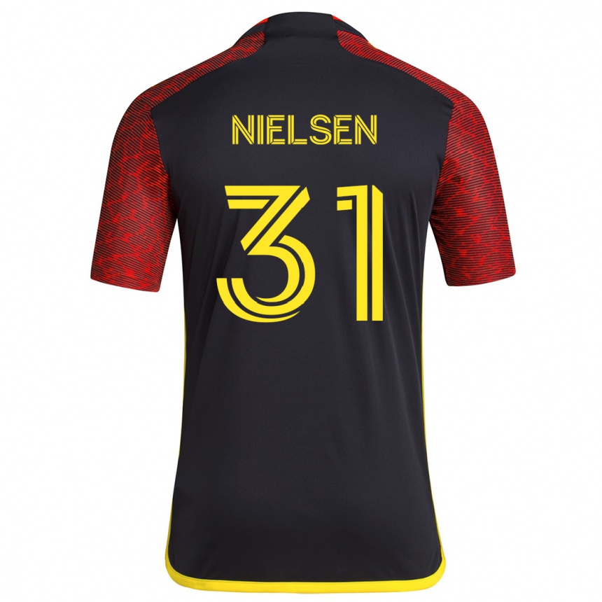 Vyrai Madeline Nielsen #31 Raudona Juoda Išvykos Marškinėliai 2024/25 T-Shirt