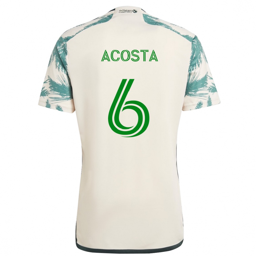 Vyrai Bryan Acosta #6 Smėlio Ruda Išvykos Marškinėliai 2024/25 T-Shirt