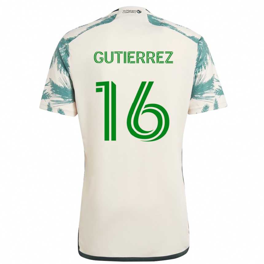 Vyrai Diego Gutiérrez #16 Smėlio Ruda Išvykos Marškinėliai 2024/25 T-Shirt