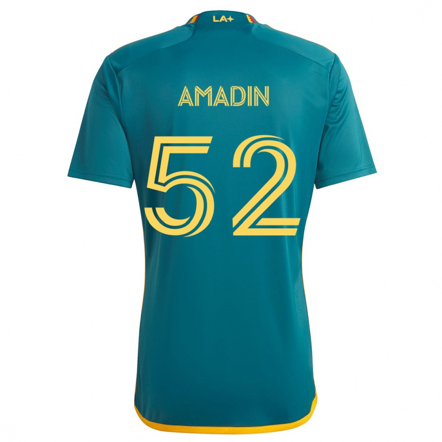 Vyrai Elijah Amadin #52 Žalia Geltona Išvykos Marškinėliai 2024/25 T-Shirt