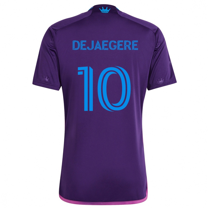 Vyrai Brecht Dejaegere #10 Violetinė Mėlyna Išvykos Marškinėliai 2024/25 T-Shirt