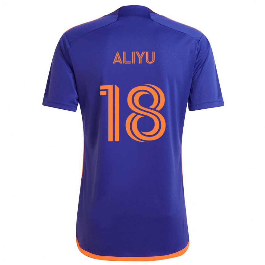 Vyrai Ibrahim Aliyu #18 Violetinė Oranžinė Išvykos Marškinėliai 2024/25 T-Shirt