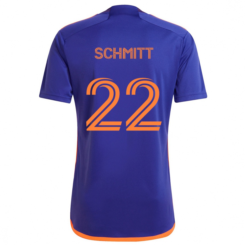 Vyrai Tate Schmitt #22 Violetinė Oranžinė Išvykos Marškinėliai 2024/25 T-Shirt