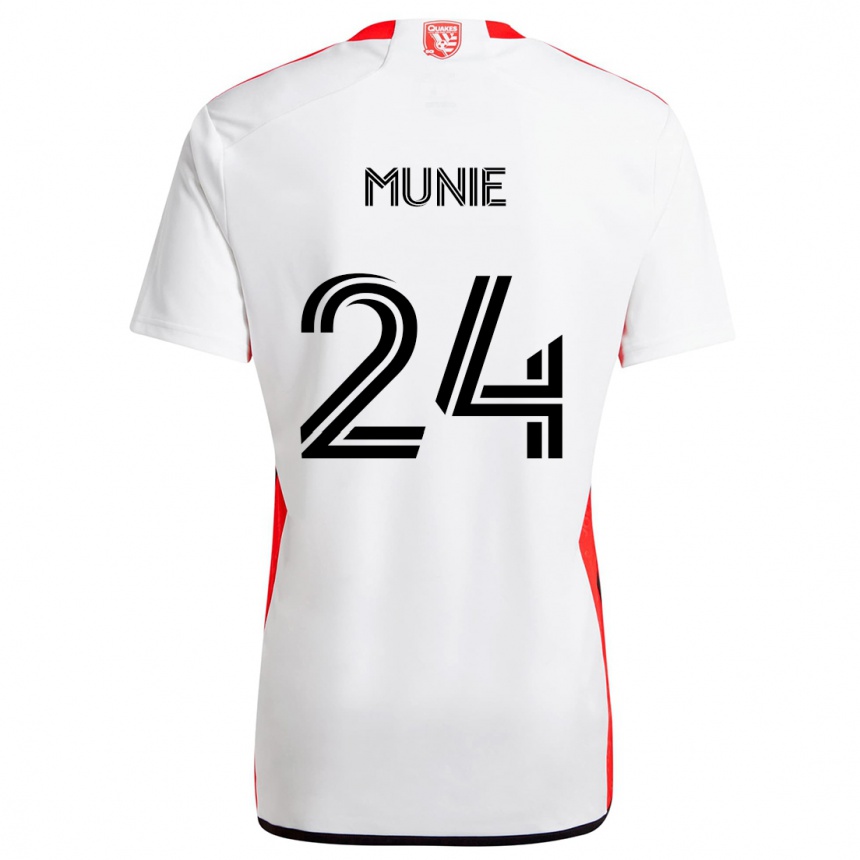 Vyrai Daniel Munie #24 Balta Raudona Išvykos Marškinėliai 2024/25 T-Shirt