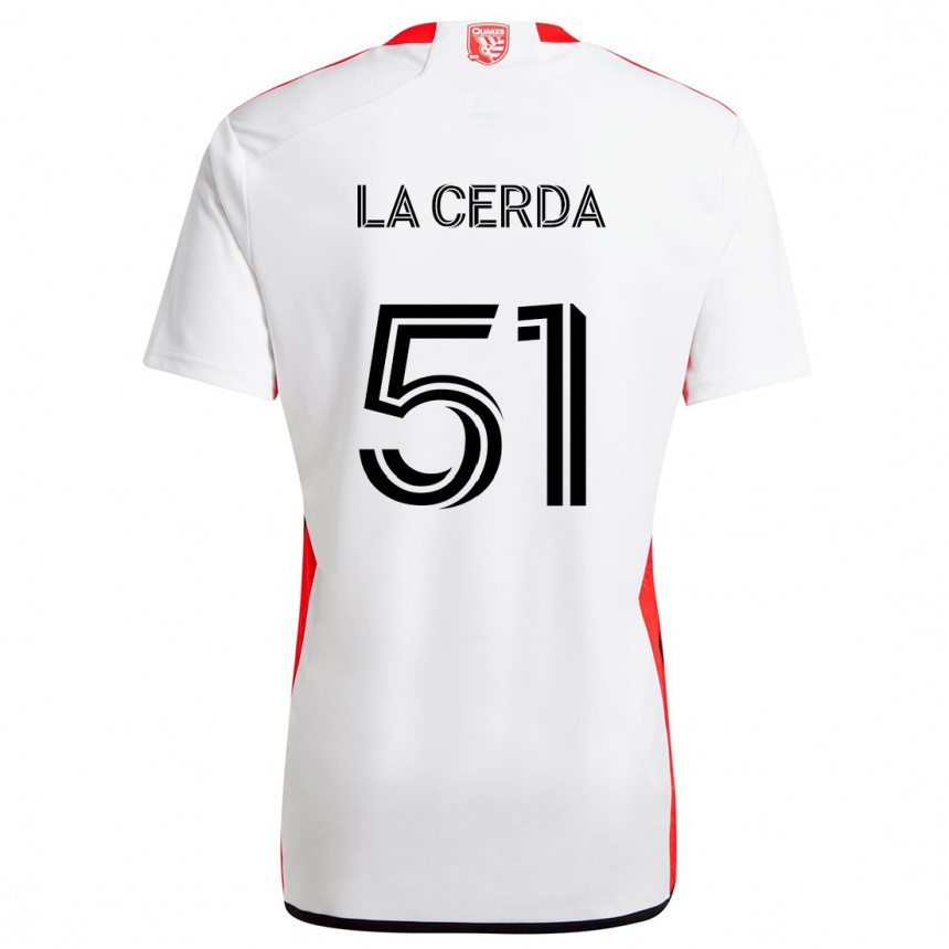 Vyrai Eric De La Cerda #51 Balta Raudona Išvykos Marškinėliai 2024/25 T-Shirt