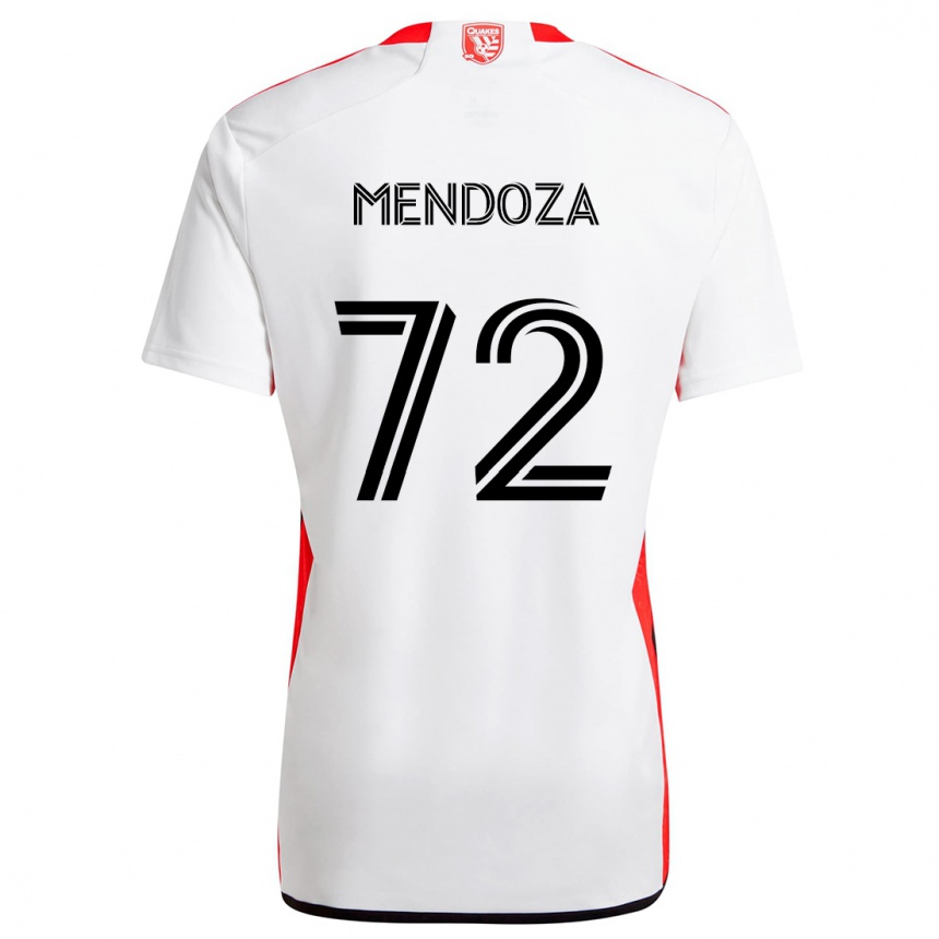 Vyrai Edwyn Mendoza #72 Balta Raudona Išvykos Marškinėliai 2024/25 T-Shirt