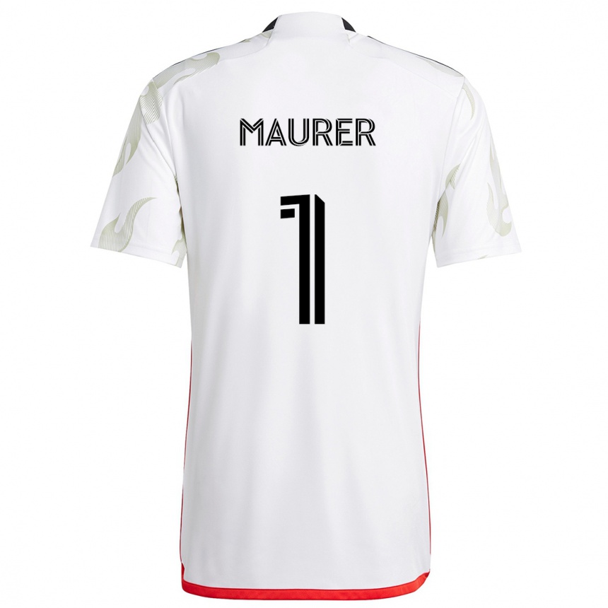 Vyrai Jimmy Maurer #1 Balta Raudona Juoda Išvykos Marškinėliai 2024/25 T-Shirt