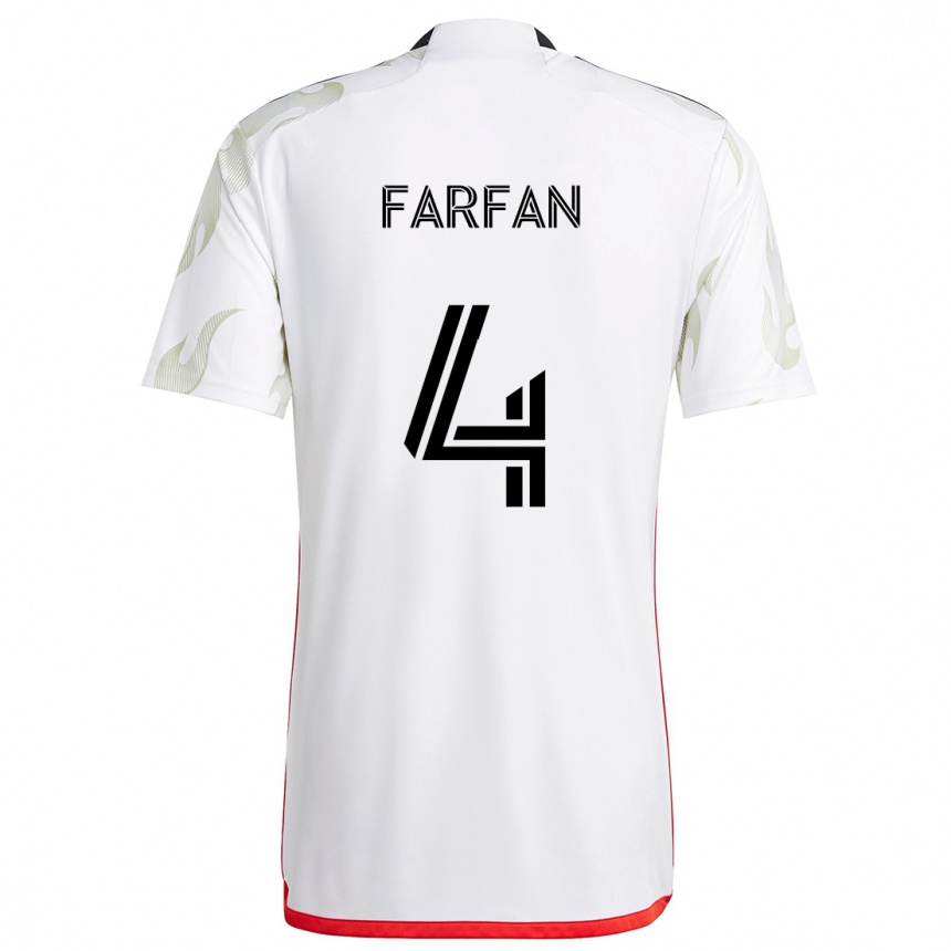 Vyrai Marco Farfán #4 Balta Raudona Juoda Išvykos Marškinėliai 2024/25 T-Shirt