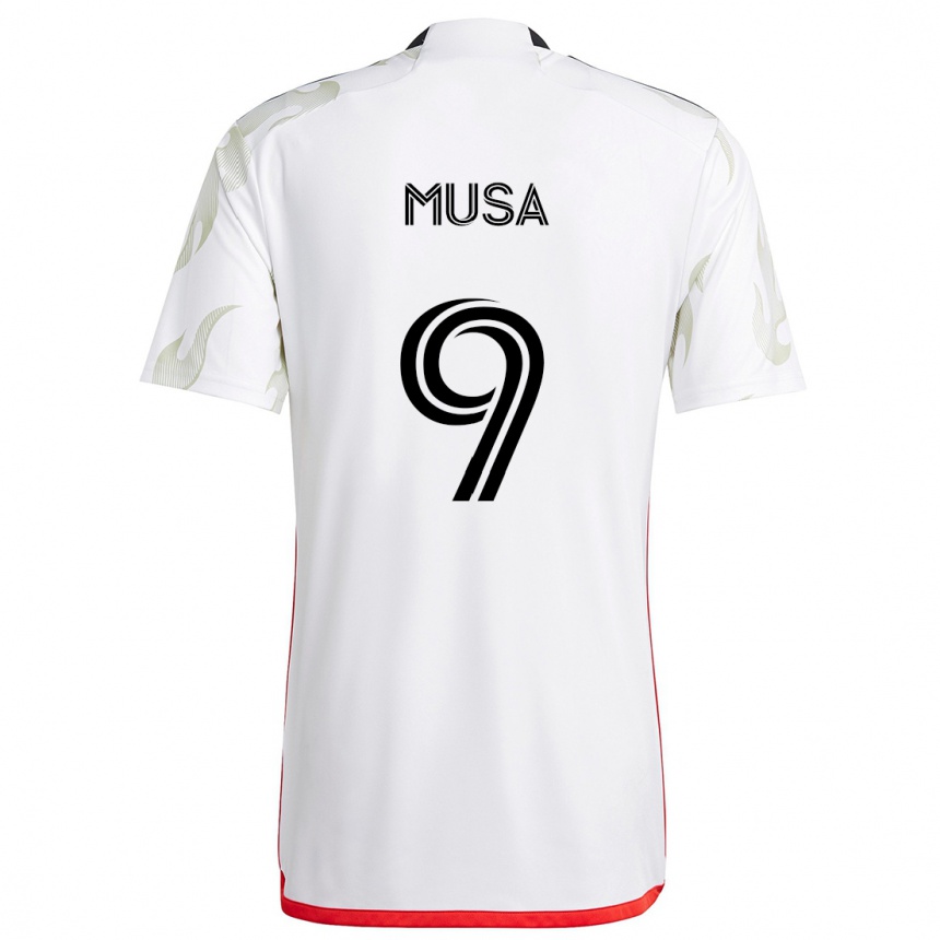 Vyrai Petar Musa #9 Balta Raudona Juoda Išvykos Marškinėliai 2024/25 T-Shirt